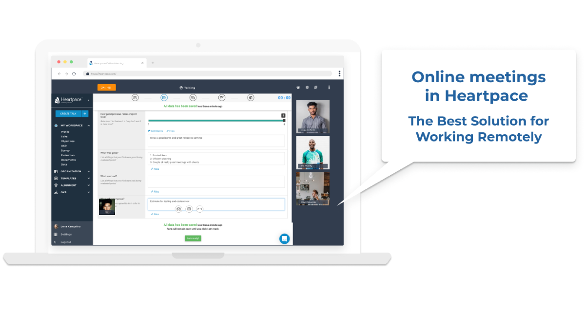 Online meetings in Heartpace - The Best Solution for Working Remotely